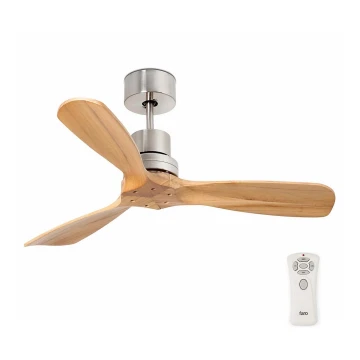 FARO 33509DC - Deckenventilator MINI LANTAU Chrom/Holz d 107 cm + Fernbedienung